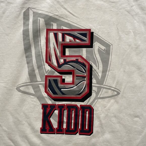 Vintage New Jersey Nets Jason Kidd T Shirt Mens 2XL UNK White NBA Basketball - Picture 7 of 15